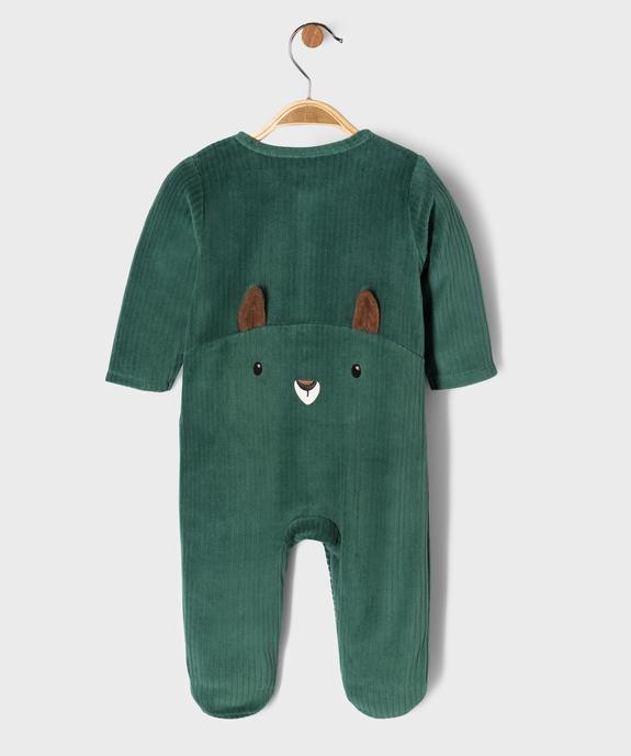 Pyjama dors-bien en velours côtes plates bébé vue3 - GEMO 4G BEBE - GEMO