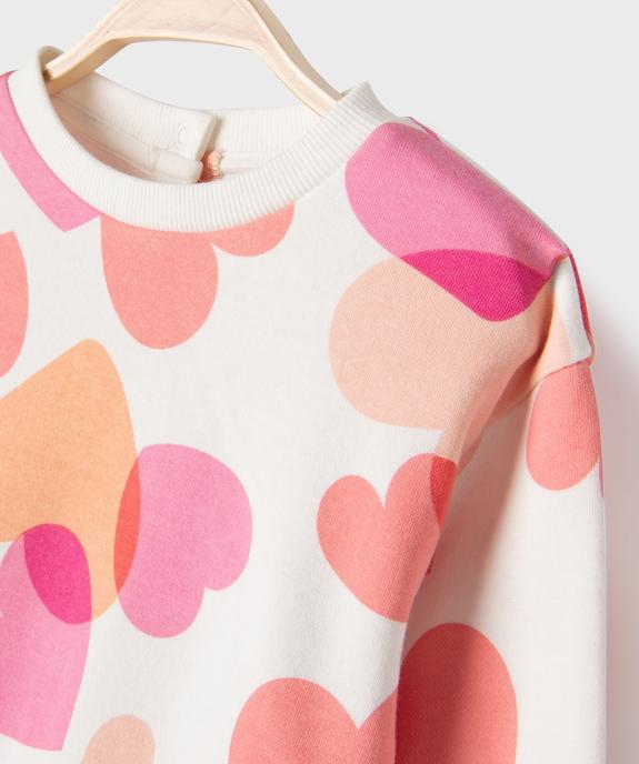 Sweat molletonné bébé fille avec motifs et message vue2 - GEMO 4G BEBE - GEMO