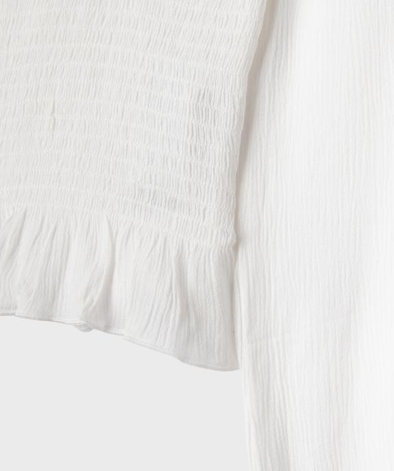 Blouse manches longues en viscose avec bas volanté fille vue3 - GEMO 4G FILLE - GEMO