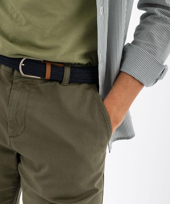 Bermuda chino droit avec ceinture tressée homme vue2 - GEMO (HOMME) - GEMO