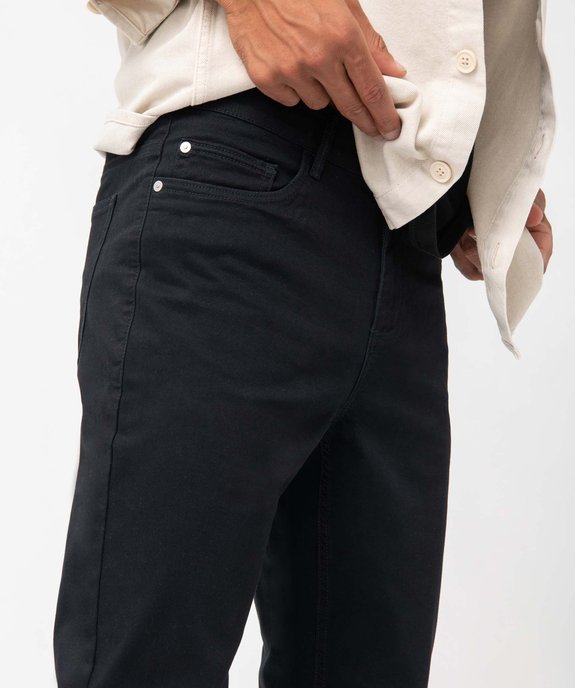 Pantalon homme slim uni en coton stretch vue2 - GEMO (HOMME) - GEMO