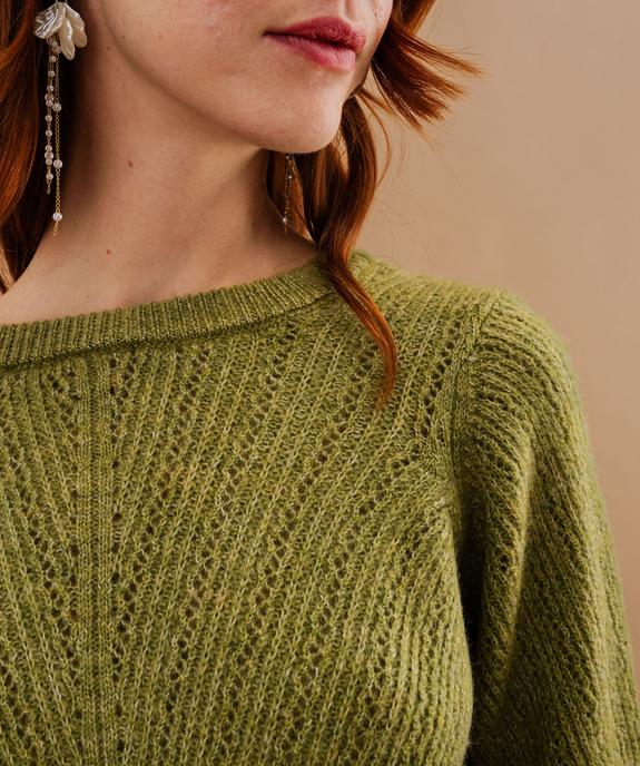 Gilet en maille ajourée à col V femme vue2 - GEMO(FEMME PAP) - GEMO