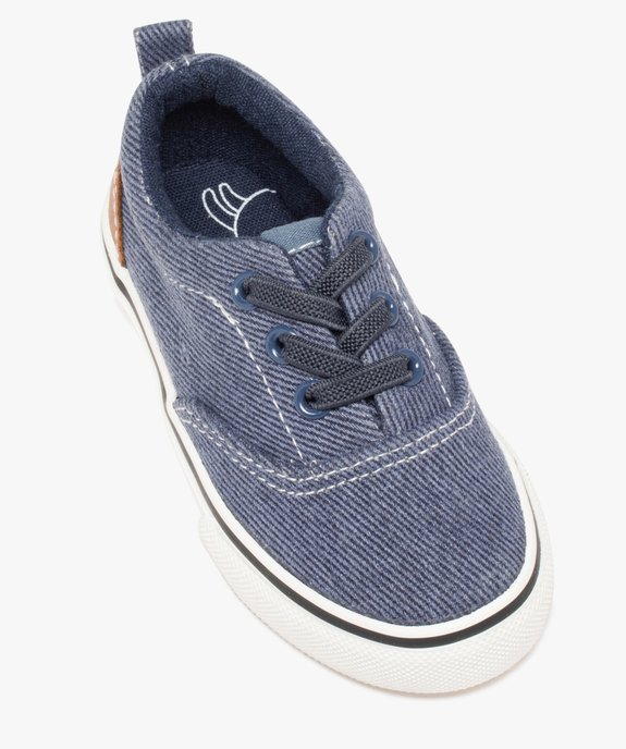 Baskets bébé garçon en toile denim avec lacets élastiques vue6 - GEMO 4G BEBE - GEMO