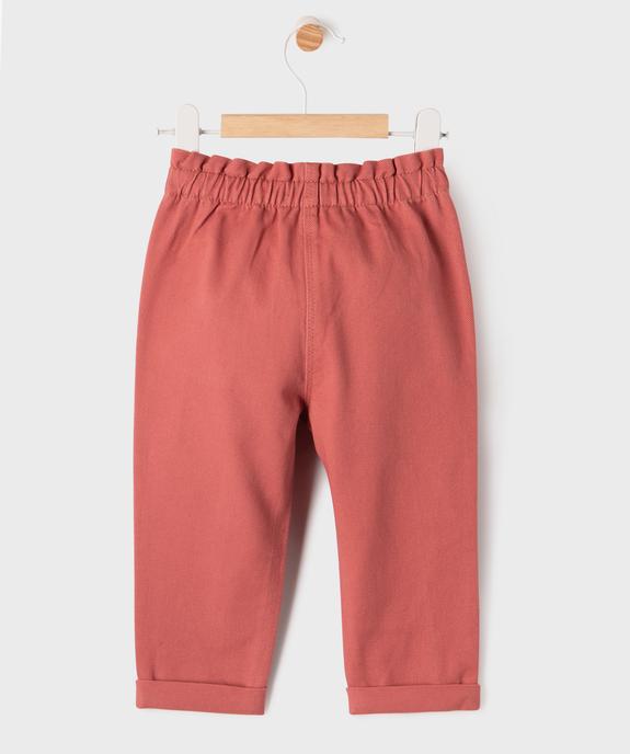 Pantalon en coton avec taille ajustable bébé fille vue3 - GEMO 4G BEBE - GEMO