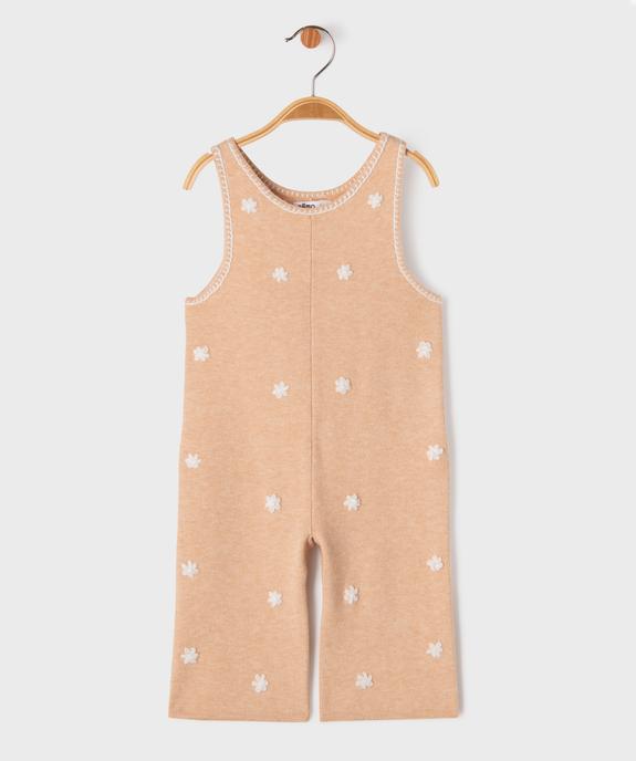 Combinaison en maille avec motifs fleuris brodés bébé fille vue2 - GEMO 4G BEBE - GEMO