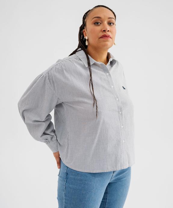 Chemise rayée avec fronces femme - LuluCastagnette vue1 - LULUCASTAGNETTE - GEMO