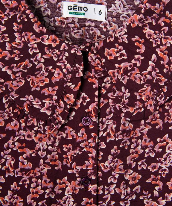 Chemise à motifs fleuris et col Claudine fille vue2 - GEMO 4G FILLE - GEMO