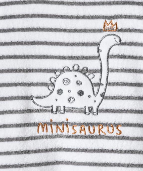 Pyjama bébé garçon en velours rayé et brodé vue2 - GEMO(BB COUCHE) - GEMO
