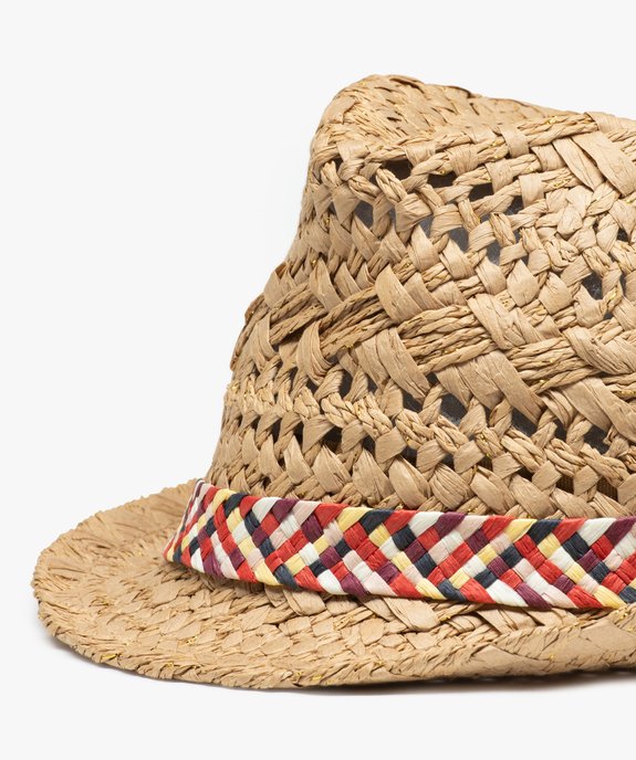 Chapeau fille avec paillettes et ruban tressé multicolore vue2 - GEMO (ENFANT) - GEMO