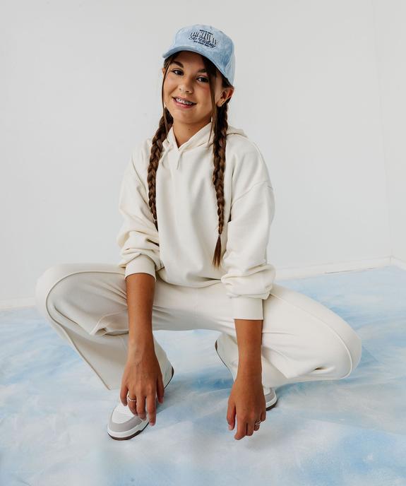 Sweat à capuche en molleton uni fille vue5 - GEMO 4G FILLE - GEMO