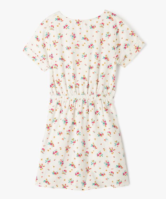 Robe manches courtes à motifs fleuris fille vue3 - GEMO (ENFANT) - GEMO