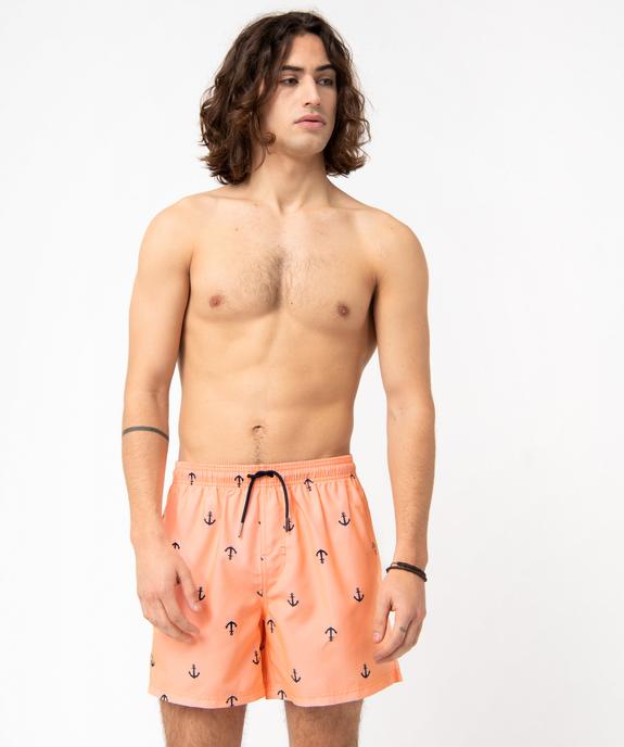 Short de bain homme à motifs ancres marines vue1 - GEMO (PLAGE) - GEMO