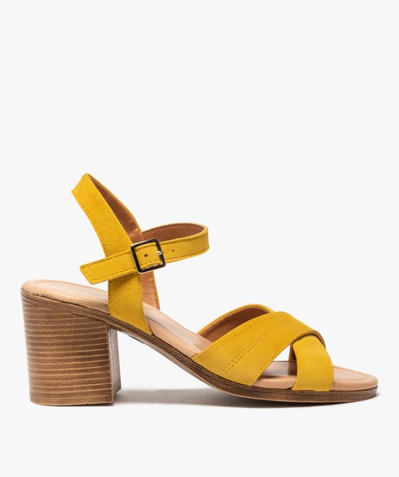Sandales femme à talon carré coupe spéciale pied large vue1 - GEMO(URBAIN) - GEMO