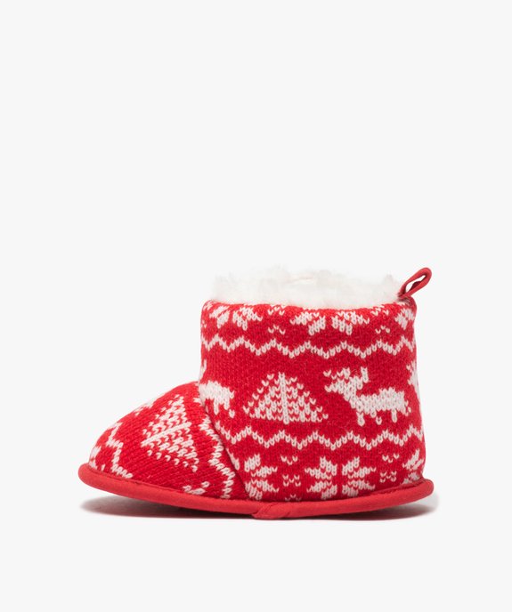 Chaussons de naissance bébé boots de Noël vue3 - GEMO 4G BEBE - GEMO