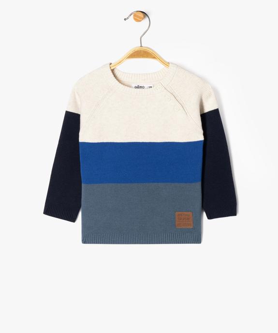 Pull en coton 4 couleurs bébé garçon vue1 - GEMO(BEBE DEBT) - GEMO