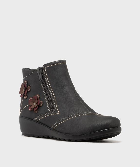 Boots confort à talon compensé avec motifs fleurs femme vue2 - G'FLEX - GEMO