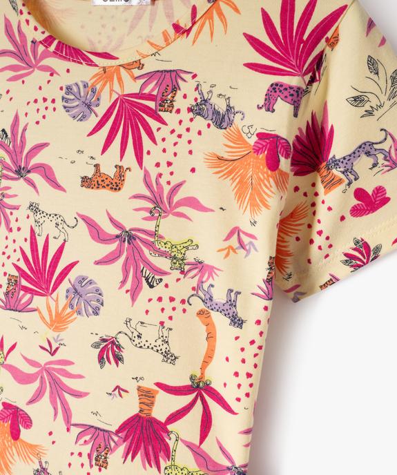 Chemise de nuit manches courtes à motif jungle fille vue3 - GEMO 4G FILLE - GEMO