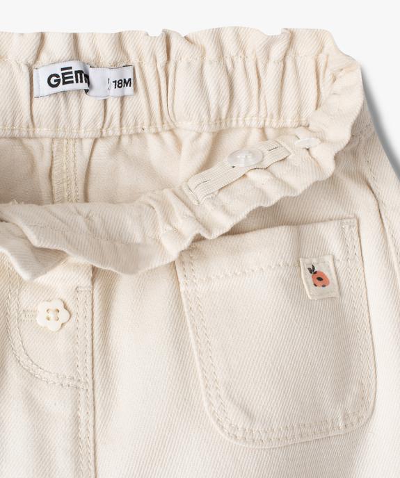 Pantalon bébé fille coupe carotte en denim coloré vue2 - GEMO 4G BEBE - GEMO