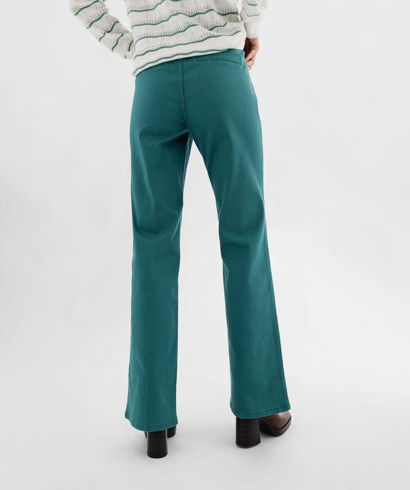 Pantalon flare taille haute en coton extensible femme vue4 - GEMO(FEMME PAP) - GEMO