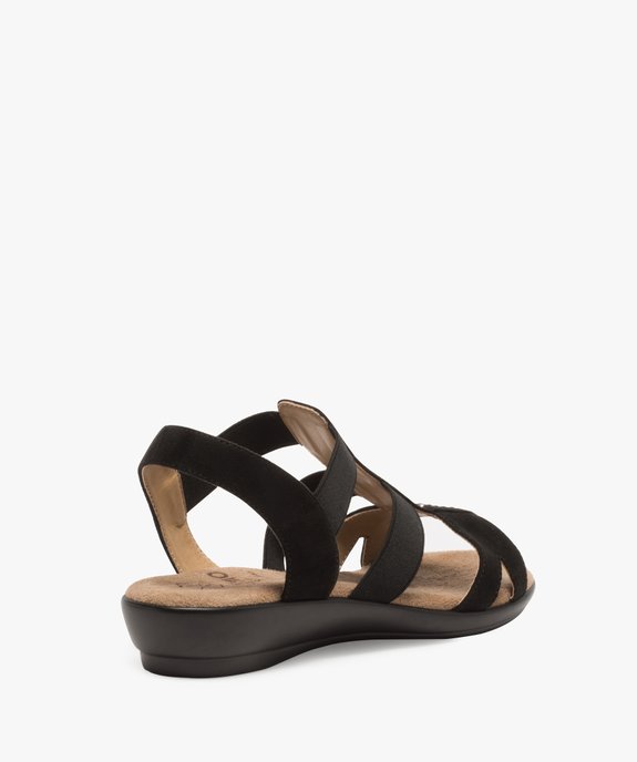 Sandales femme confort à strass et talon compensé vue4 - GEMO (CONFORT) - GEMO
