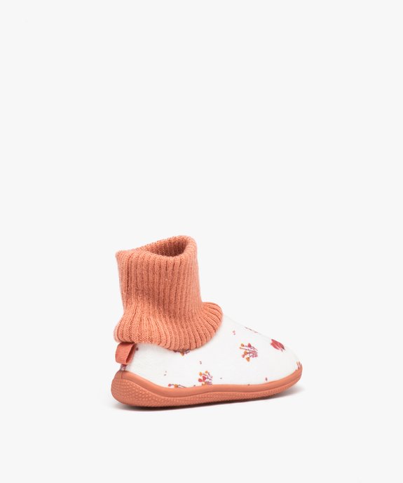 Chaussons fille imprimés en velours et à col chaussette  vue4 - GEMO (ENFANT) - GEMO