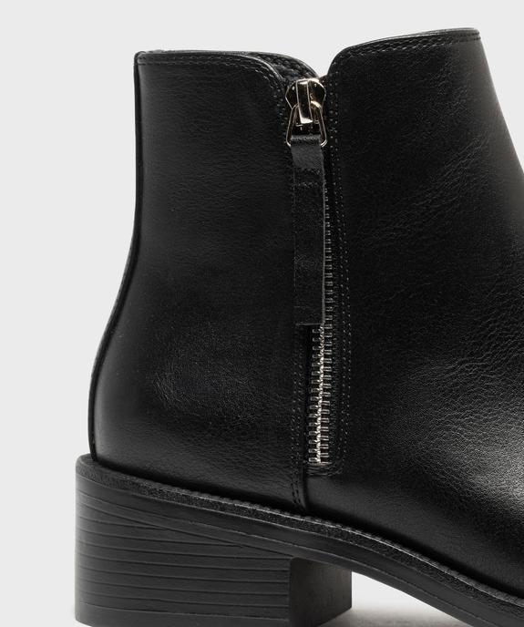 Boots zippées à petit talon en matière lisse femme vue6 - VALENTINA BALDANO GEMO FORGOOD - GEMO