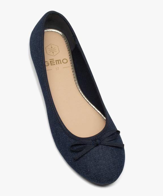 Ballerines femme unies en denim avec noeud fantaisie vue6 - GEMO(URBAIN) - GEMO