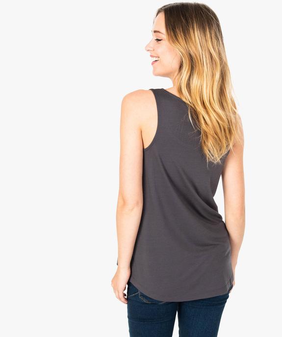 Débardeur femme en maille fluide à motifs et dos rallongé vue3 - GEMO(FEMME PAP) - GEMO