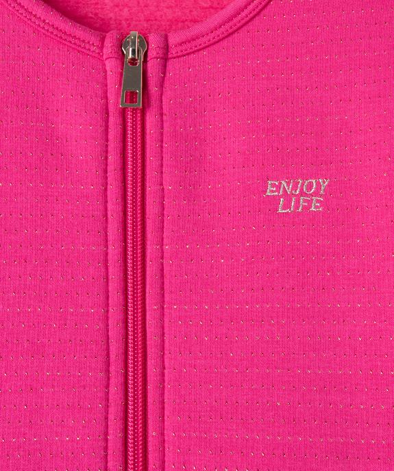 Sweat zippé à col rond avec motifs pailletés fille vue3 - GEMO (ENFANT) - GEMO