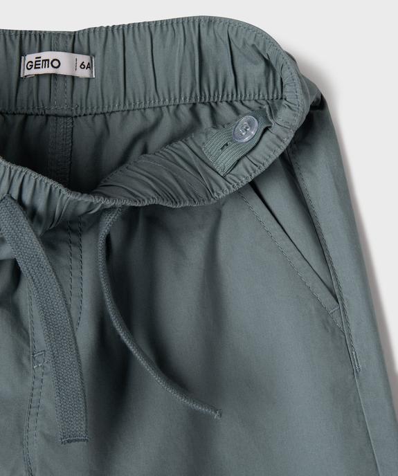 Short large en popeline de coton uni garçon  vue2 - GEMO (ENFANT) - GEMO