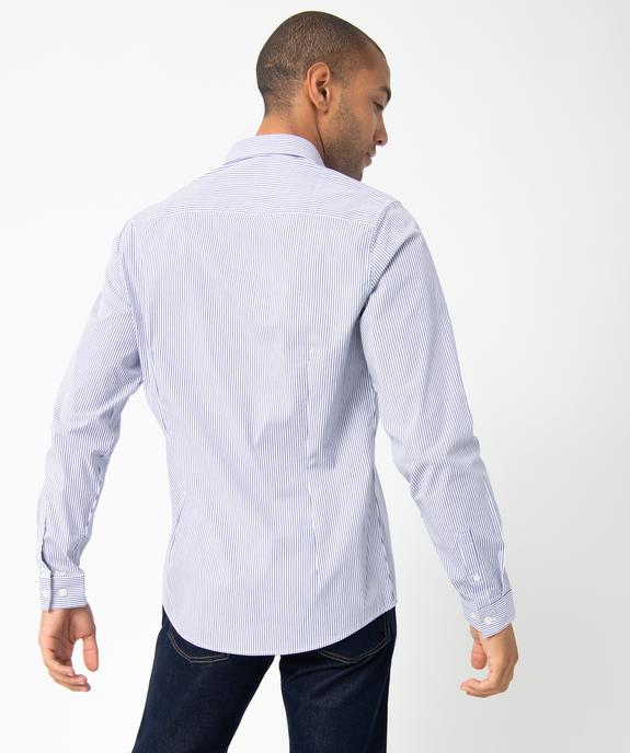 Chemise homme rayée à manches longues coupe Slim vue3 - GEMO (HOMME) - GEMO