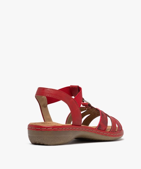 Sandales à brides avec anneau métallique femme - Softrelax vue4 - SOFTRELAX - GEMO