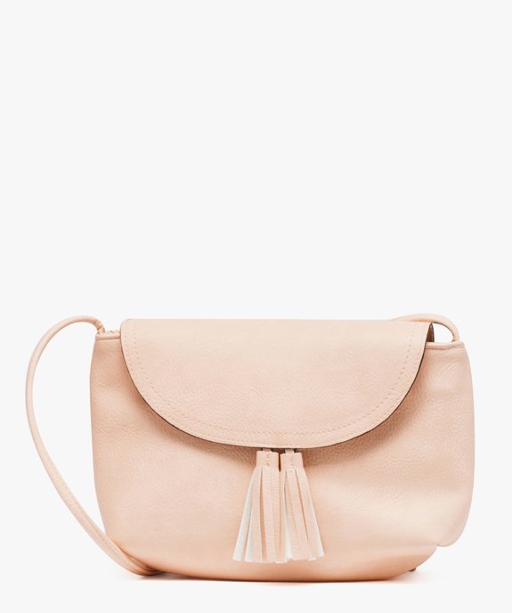 Sac femme forme pochette avec rabat et détail pompon vue1 - GEMO (ACCESS) - GEMO