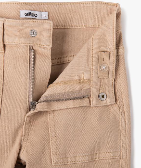 Pantalon en toile coupe flare avec poches à rabat fille vue2 - GEMO (ENFANT) - GEMO