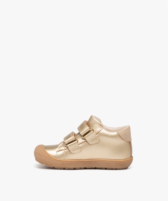 Chaussures premiers pas bébé fille à scratch effet doré avec étoile fantaisie vue3 - GEMO(BEBE DEBT) - GEMO