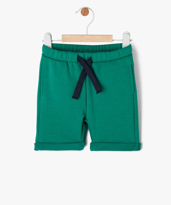 Bermuda en molleton bébé garçon vue1 - GEMO 4G BEBE - GEMO