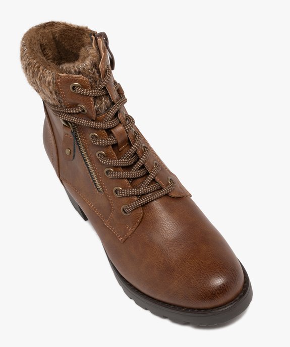 Boots femme à talon et fourrées avec col chaussette vue5 - GEMO(URBAIN) - GEMO