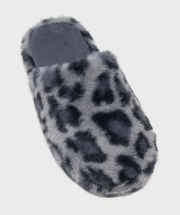 Chaussons mules en fourrure imitation imprimée léopard femme vue5 - GEMO(HOMWR FEM) - GEMO