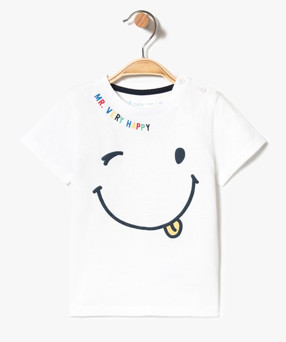 Tee-shirt bébé garçon à manches courtes et grand motif devant vue1 - GEMO(BEBE DEBT) - GEMO