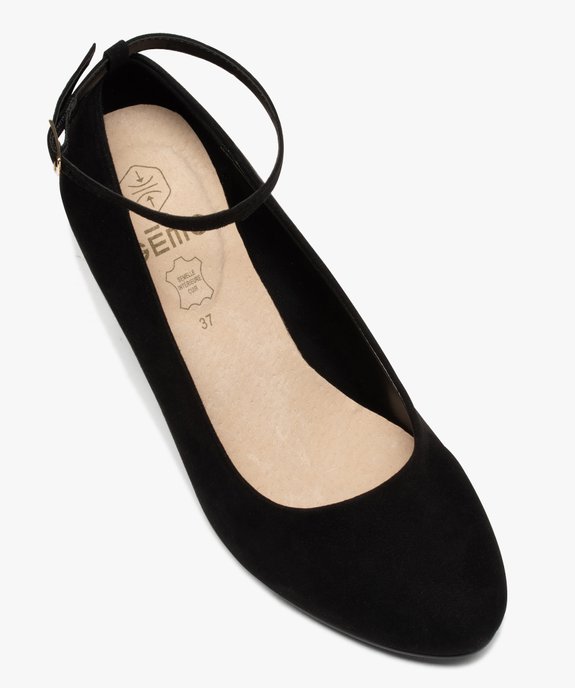 Escarpins femme à talon compensé dessus suédine unie vue5 - GEMO(URBAIN) - GEMO