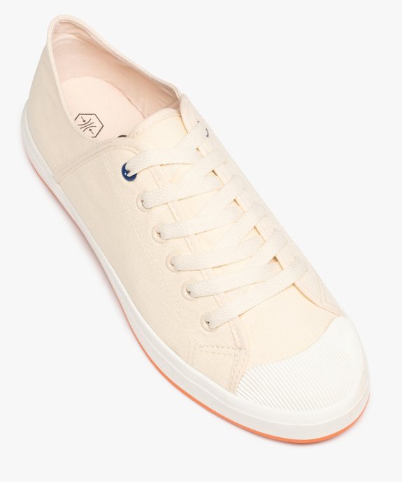 Baskets homme en toile unie à lacets et bout renforcé  vue5 - GEMO 4G HOMME - GEMO