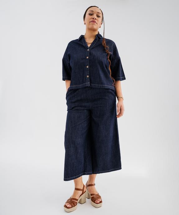 Chemise manches courtes en jean brut femme grande taille vue5 - GEMO (G TAILLE) - GEMO