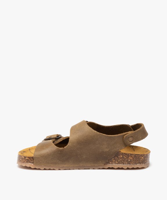 Sandales garçon dessus cuir uni et semelle imprimée – NA! vue3 - NA! - GEMO