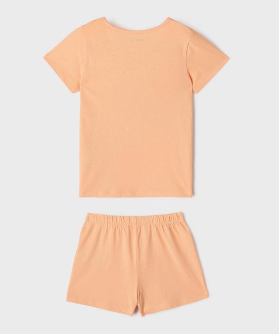 Pyjashort en jersey de coton imprimé fille vue3 - GEMO (ENFANT) - GEMO
