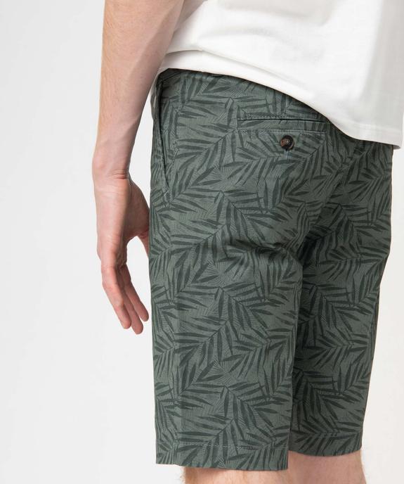 Bermuda homme coupe chino en toile stretch imprimée vue2 - GEMO 4G HOMME - GEMO