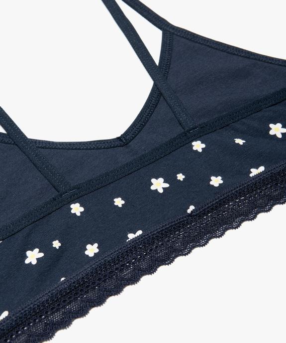 Soutien-gorge fille à motifs fleuris vue2 - GEMO 4G FILLE - GEMO