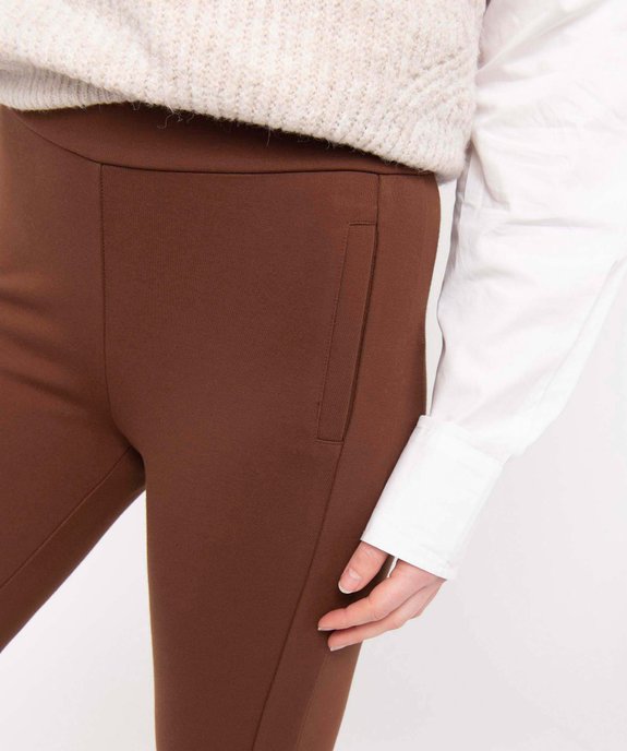 Leggings femme en maille épaisse avec surpiqûre fantaisie vue2 - GEMO(FEMME PAP) - GEMO