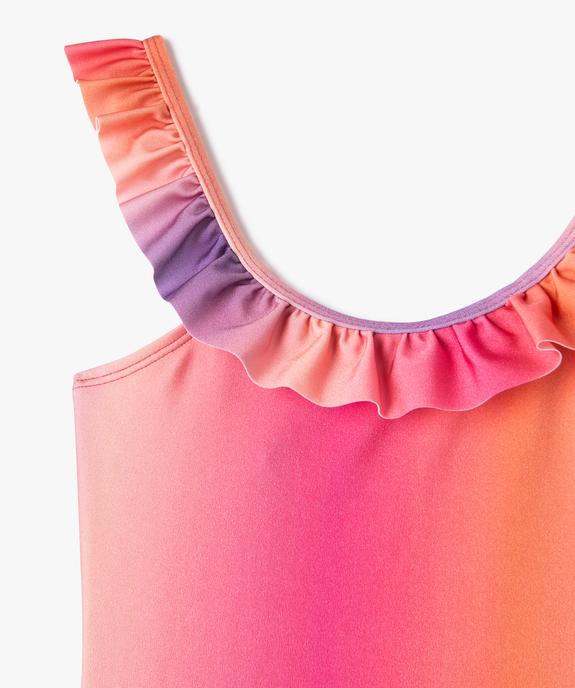 Maillot de bain 1 pièce à col volanté fille vue2 - GEMO 4G FILLE - GEMO