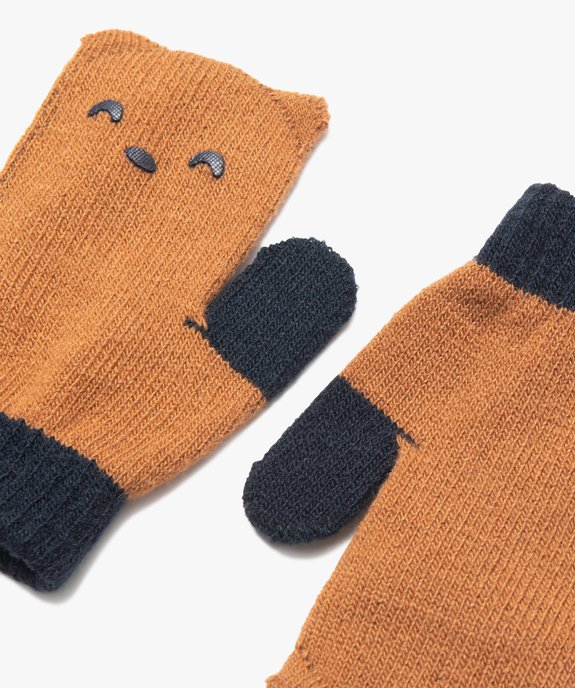 Moufles bébé garçon à motif ours vue2 - GEMO(BEBE DEBT) - GEMO