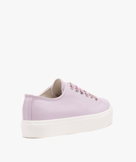 Baskets femme dessus vernis et uni avec semelle plateforme vue5 - GEMO (SPORTSWR) - GEMO